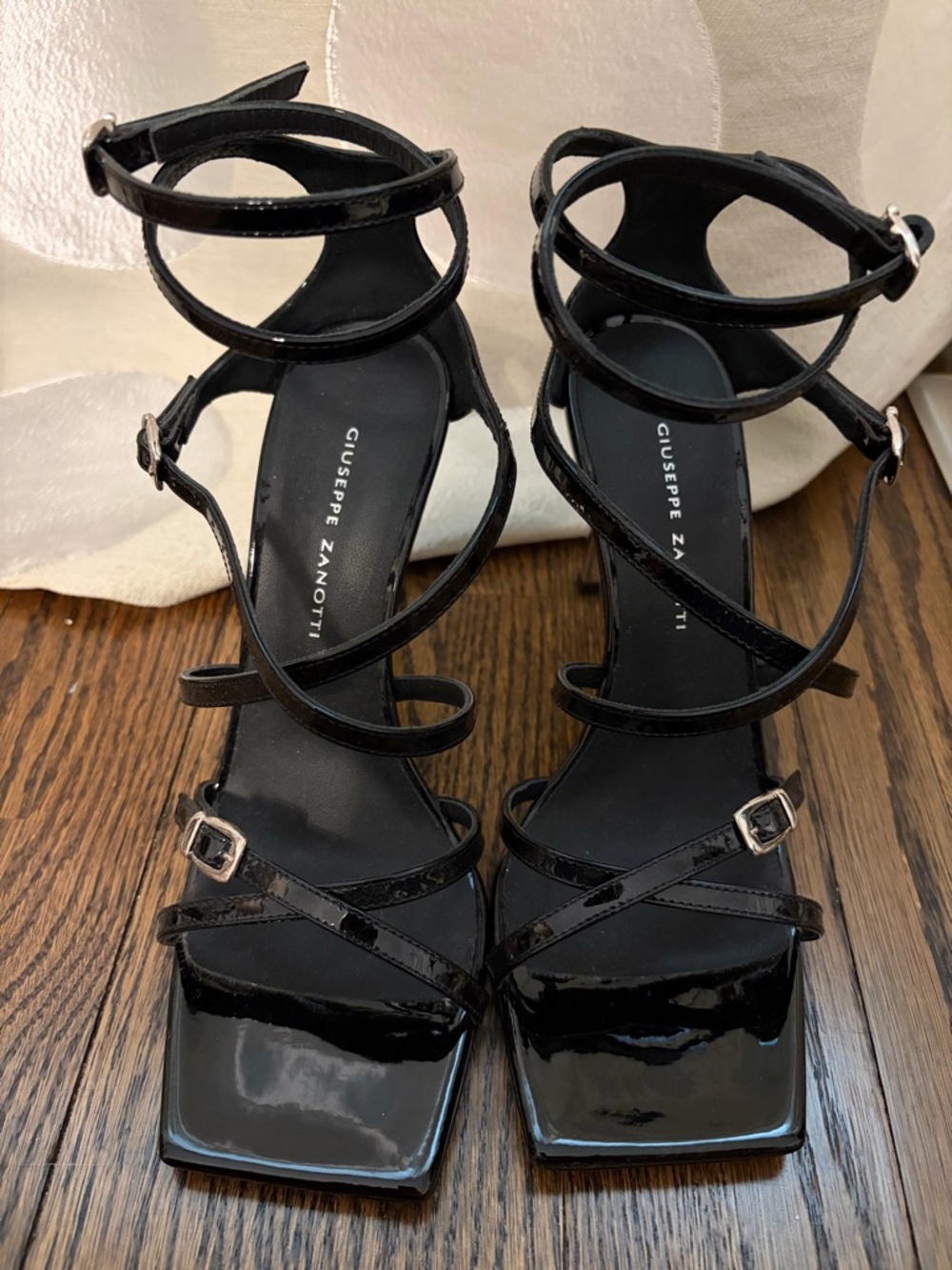 Giuseppe Zanotti Black Patent Multi-Strap High Heel Sandals. BRAND NEW.